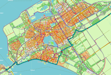 Deel van de route om Almere heen