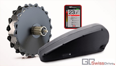 Go SwissDrive motor, accu en display