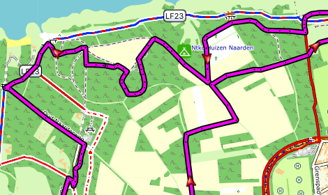 Screenprint Garmin Basecamp met route